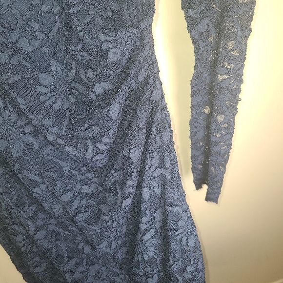 Jump Apparel Lined Sweetheart Neck Lace Wrap Cocktail Dress - Picture 4 of 8